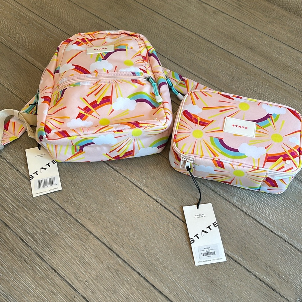 NWT STATE Matching backpack and Lunchbox Set